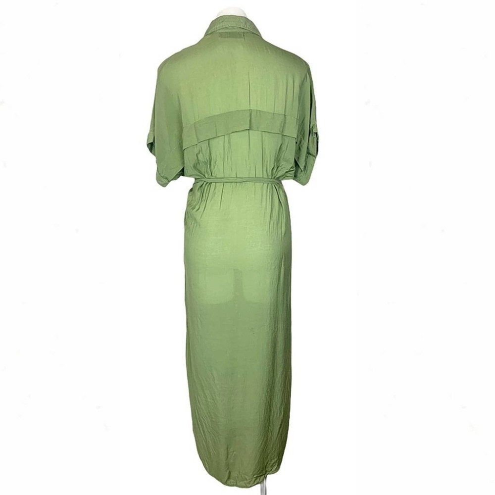 Faithfull The Brand Gigi Shirt-Dress in Plain Sage - Picture 10 of 13